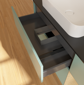 Тумба под раковину Villeroy & Boch Finion 120х50,1 см с подсветкой МДФ оливковый матовый лак/стекло черное матовое G692PCGM