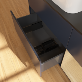 Тумба под раковину Villeroy & Boch Finion 120х50,1 см с подсветкой МДФ темно-синий матовый лак/стекло черное матовое G692PCHG