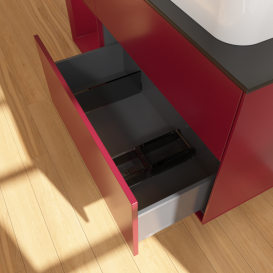 Тумба под раковину Villeroy & Boch Finion 120х50,1 см с подсветкой МДФ пион матовый лак/стекло черное матовое G682HBHB