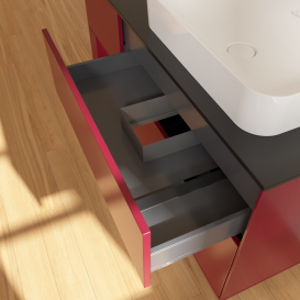 Тумба под раковину Villeroy & Boch Finion 120х50,1 см с подсветкой МДФ пион матовый лак/стекло черное матовое G682HBHB