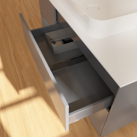 Тумба под раковину Villeroy & Boch Finion 120х50,1 см с подсветкой МДФ антрацит матовый лак/стекло белое матовое F701GKGK