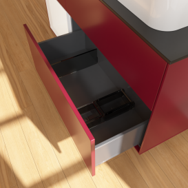 Тумба под раковину Villeroy & Boch Finion 120х50,1 см с подсветкой МДФ пион матовый лак/стекло черное матовое G682MTHB