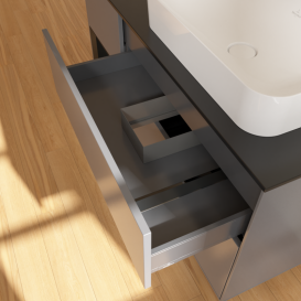 Тумба под раковину Villeroy & Boch Finion 120х50,1 см с подсветкой МДФ антрацит матовый лак/стекло черное матовое G682PDGK