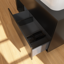 Тумба под раковину Villeroy & Boch Finion 120х50,1 см с подсветкой МДФ черный матовый лак/стекло черное матовое G682PDPD