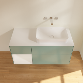 Тумба под раковину Villeroy & Boch Finion 120х50,1 см с подсветкой МДФ оливковый матовый лак/стекло белое матовое G681GFGM