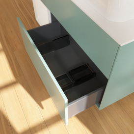 Тумба под раковину Villeroy & Boch Finion 120х50,1 см с подсветкой МДФ оливковый матовый лак/стекло белое матовое G681GFGM