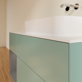 Тумба под раковину Villeroy & Boch Finion 120х50,1 см с подсветкой МДФ оливковый матовый лак/стекло белое матовое G681GKGM