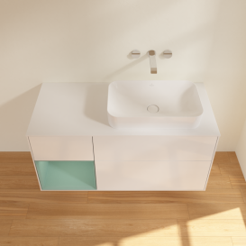 Тумба под раковину Villeroy & Boch Finion 120х50,1 см с подсветкой МДФ глянцевый белый лак/стекло белое матовое G681GMGF