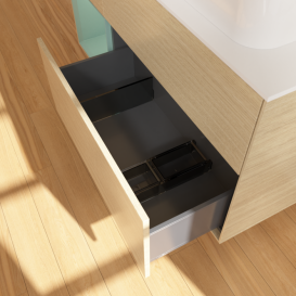 Тумба под раковину Villeroy & Boch Finion 120х50,1 см с подсветкой МДФ шпон дуба/стекло белое матовое G681GMPC