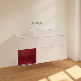 Тумба под раковину Villeroy & Boch Finion 120х50,1 см с подсветкой МДФ глянцевый белый лак/стекло белое матовое F701HBGF