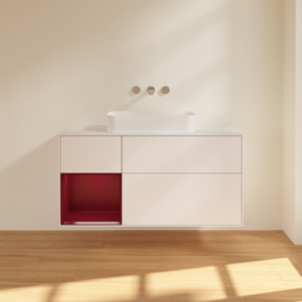 Тумба под раковину Villeroy & Boch Finion 120х50,1 см с подсветкой МДФ белый матовый лак/стекло белое матовое F701HBMT