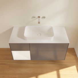 Тумба под раковину Villeroy & Boch Finion 120х50,1 см с подсветкой МДФ антрацит матовый лак/стекло белое матовое F701MTGK