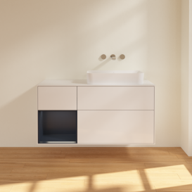 Тумба под раковину Villeroy & Boch Finion 120х50,1 см с подсветкой МДФ глянцевый белый лак/стекло белое матовое G681HGGF