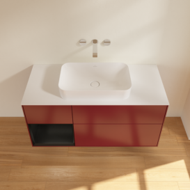 Тумба под раковину Villeroy & Boch Finion 120х50,1 см с подсветкой МДФ пион матовый лак/стекло белое матовое F701PDHB