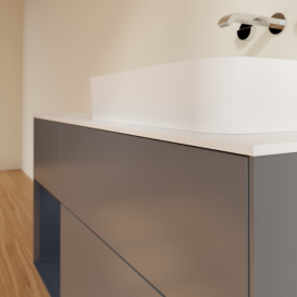 Тумба под раковину Villeroy & Boch Finion 120х50,1 см с подсветкой МДФ антрацит матовый лак/стекло белое матовое G681HGGK