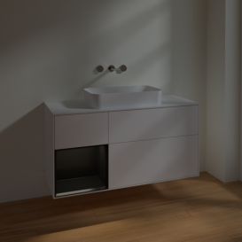 Тумба под раковину Villeroy & Boch Finion 120х50,1 см с подсветкой МДФ белый матовый лак/стекло белое матовое F701PDMT