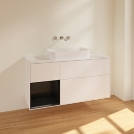 Тумба под раковину Villeroy & Boch Finion 120х50,1 см с подсветкой МДФ белый матовый лак/стекло белое матовое F701PDMT