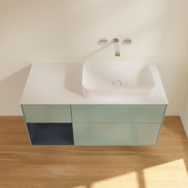 Тумба под раковину Villeroy & Boch Finion 120х50,1 см с подсветкой МДФ оливковый матовый лак/стекло белое матовое G681HGGM