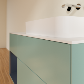 Тумба под раковину Villeroy & Boch Finion 120х50,1 см с подсветкой МДФ оливковый матовый лак/стекло белое матовое G681HGGM