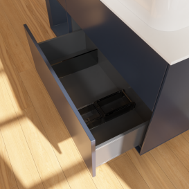 Тумба под раковину Villeroy & Boch Finion 120х50,1 см с подсветкой МДФ темно-синий матовый лак/стекло белое матовое G681HGHG