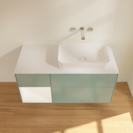 Тумба под раковину Villeroy & Boch Finion 120х50,1 см с подсветкой МДФ оливковый матовый лак/стекло белое матовое G681MTGM