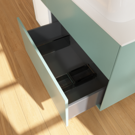 Тумба под раковину Villeroy & Boch Finion 120х50,1 см с подсветкой МДФ оливковый матовый лак/стекло белое матовое G681MTGM