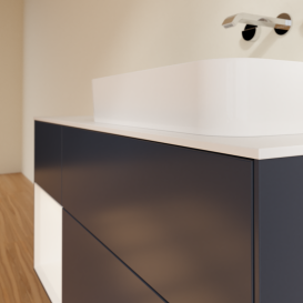 Тумба под раковину Villeroy & Boch Finion 120х50,1 см с подсветкой МДФ темно-синий матовый лак/стекло белое матовое G681MTHG