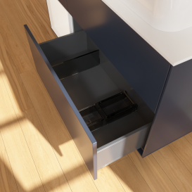 Тумба под раковину Villeroy & Boch Finion 120х50,1 см с подсветкой МДФ темно-синий матовый лак/стекло белое матовое G681MTHG