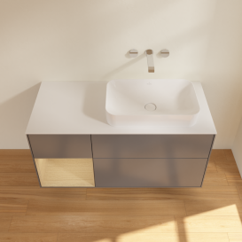 Тумба под раковину Villeroy & Boch Finion 120х50,1 см с подсветкой МДФ антрацит матовый лак/стекло белое матовое G681PCGK