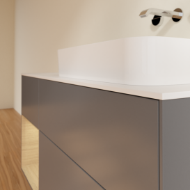 Тумба под раковину Villeroy & Boch Finion 120х50,1 см с подсветкой МДФ антрацит матовый лак/стекло белое матовое G681PCGK