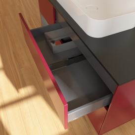 Тумба под раковину Villeroy & Boch Finion 120х50,1 см с подсветкой МДФ пион матовый лак/стекло черное матовое F702GKHB