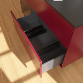 Тумба під раковину Villeroy & Boch Finion 120х50,1 см з підсвічуванням МДФ півонія матовий лак/скло чорне матове F702GNHB