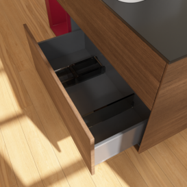 Тумба под раковину Villeroy & Boch Finion 120х50,1 см с подсветкой МДФ шпон грецкого ореха/стекло черное матовое F702HBGN