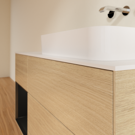 Тумба под раковину Villeroy & Boch Finion 120х50,1 см с подсветкой МДФ шпон дуба/стекло белое матовое G681PDPC