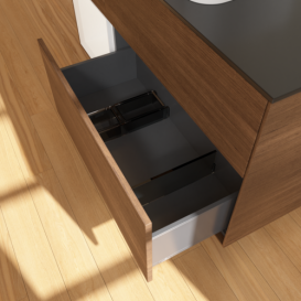 Тумба под раковину Villeroy & Boch Finion 120х50,1 см с подсветкой МДФ шпон грецкого ореха/стекло черное матовое F702MTGN