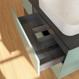 Тумба под раковину Villeroy & Boch Finion 120х50,1 см с подсветкой МДФ оливковый матовый лак/стекло черное матовое G682GNGM