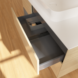 Тумба под раковину Villeroy & Boch Finion 120х50,1 см с подсветкой МДФ шпон дуба/стекло белое матовое F701GKPC