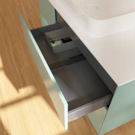 Тумба под раковину Villeroy & Boch Finion 120х50,1 см с подсветкой МДФ оливковый матовый лак/стекло белое матовое F701GMGM