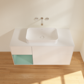 Тумба под раковину Villeroy & Boch Finion 120х50,1 см с подсветкой МДФ белый матовый лак/стекло белое матовое F701GMMT