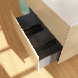 Тумба под раковину Villeroy & Boch Finion 120х50,1 см с подсветкой МДФ шпон дуба/стекло белое матовое F701GMPC