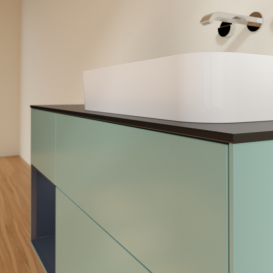 Тумба под раковину Villeroy & Boch Finion 120х50,1 см с подсветкой МДФ оливковый матовый лак/стекло черное матовое G682HGGM