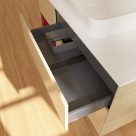 Тумба под раковину Villeroy & Boch Finion 120х50,1 см с подсветкой МДФ шпон дуба/стекло белое матовое F701HBPC