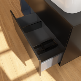 Тумба под раковину Villeroy & Boch Finion 120х50,1 см с подсветкой МДФ черный матовый лак/стекло черное матовое G682HGPD