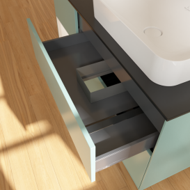 Тумба под раковину Villeroy & Boch Finion 120х50,1 см с подсветкой МДФ оливковый матовый лак/стекло черное матовое G682MTGM