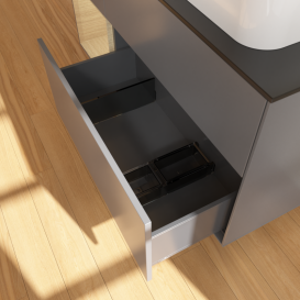 Тумба под раковину Villeroy & Boch Finion 120х50,1 см с подсветкой МДФ антрацит матовый лак/стекло черное матовое G682PCGK