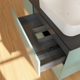 Тумба под раковину Villeroy & Boch Finion 120х50,1 см с подсветкой МДФ оливковый матовый лак/стекло черное матовое G682PCGM