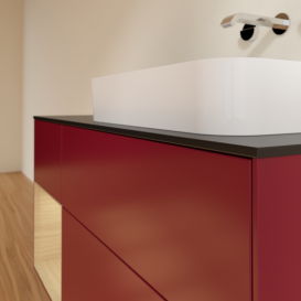 Тумба под раковину Villeroy & Boch Finion 120х50,1 см с подсветкой МДФ пион матовый лак/стекло черное матовое G682PCHB