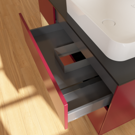 Тумба под раковину Villeroy & Boch Finion 120х50,1 см с подсветкой МДФ пион матовый лак/стекло черное матовое G682PCHB