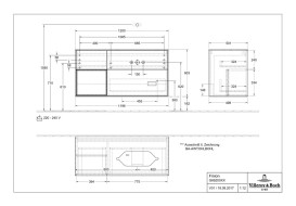 Тумба под раковину Villeroy & Boch Finion 120х50,1 см с подсветкой МДФ темно-синий матовый лак/стекло черное матовое G682PCHG