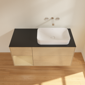 Тумба под раковину Villeroy & Boch Finion 120х50,1 см с подсветкой МДФ шпон дуба/стекло черное матовое G682PCPC